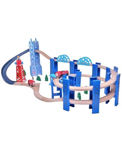 Acool Toy Wooden Spiral Train - 50 de elemente - 2