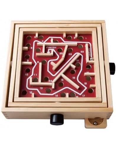 Labirint cu bile din lemn cu 25 de găuri Acool Toy - 1