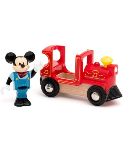 Jucarie de lemn Brio - Locomotiva si figurina Mickey Mouse - 2