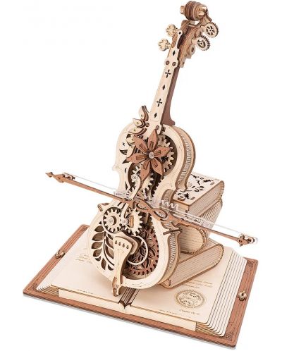 Puzzle 3D din lemn Robo Time din 199 de piese - Violoncel magic - 1