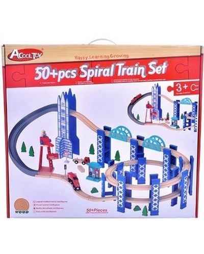 Acool Toy Wooden Spiral Train - 50 de elemente - 3