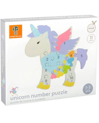 Puzzle din lemn cu numere Orange Tree Toys - Unicorn - 3