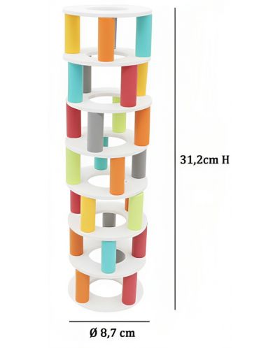 Set de jucării din lemn Pino Toys - Turn de sortare și echilibrare - 4