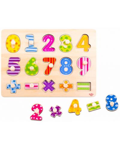 Tooky Toy Puzzle cu manere educativ Cifre - 2