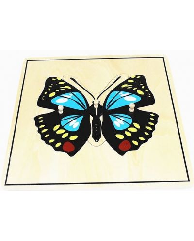 Smart Baby Mini puzzle pentru animale din lemn - Butterfly, 3 piese - 1