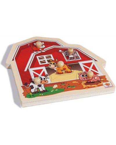 Puzzle din lemn cu mânere Eichhorn - Fermă cu animale, cu sunete - 2