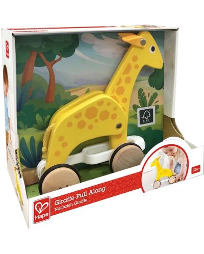 Jucărie din lemn HaPe International - Girafa pe roți - 2