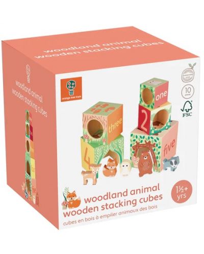 Cuburi din lemn Orange Tree Toys - Animale din pădure - 5