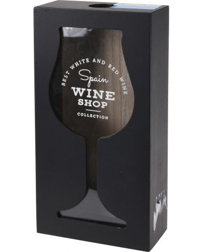 Cutie din lemn pentru dopuri de plută H&S - Magazin de vinuri, 13 x 5,8 x 24 cm, negru - 1