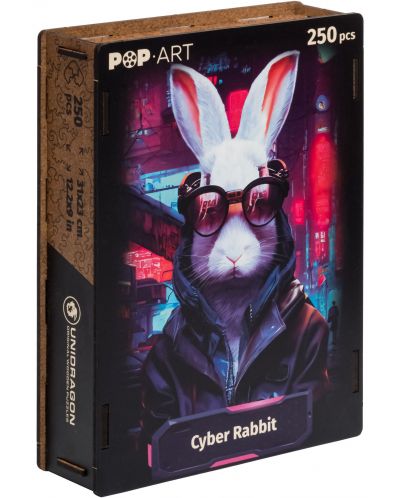 Puzzle din lemn Unidragon din 250 de piese - Cyber ​​​​Rabbit - 1