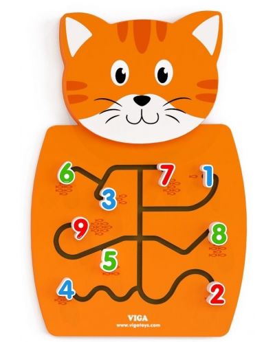 Joc din lemn cu numere pentru perete Viga - Kitten - 1