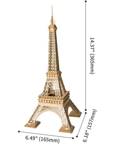 Puzzle 3D din lemn Robo Time de 121 de piese -turnul Eiffel - 2