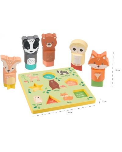 Puzzle 3D din lemn Orange Tree Toys - Animale din pădure - 4