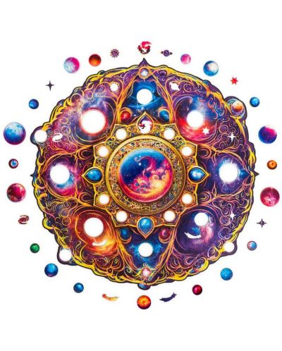 Puzzle din lemn Unidragon din 350 de piese - Mandala Vise cosmice (mărimea KS) - 2