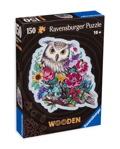 Puzzle din lemn Ravensburger cu 150 de piese - Misterioasa bufniță - 1