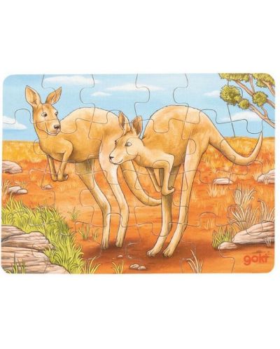 Mini puzzle din lemn Goki - Animale din Australia, 24 piese, sortiment - 3