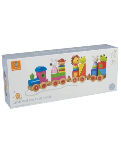 Orange Tree Toys - Puzzle și sortator de trenulețe, animale - 3