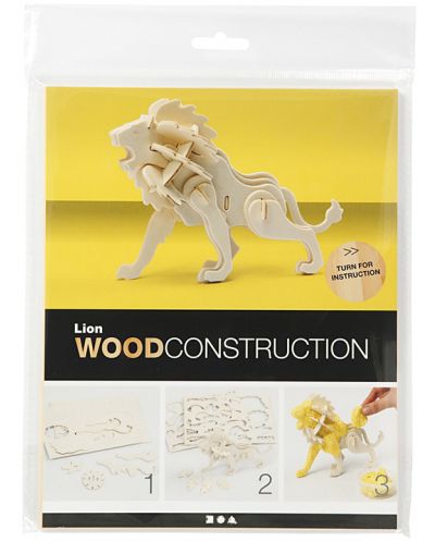 Puzzle 3D din lemn Creativ Company - Leu - 2
