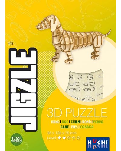 Puzzle 3D din lemn Jigzle - Câine  - 1
