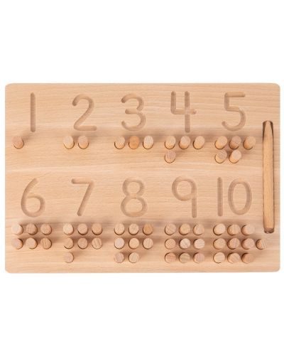 Joc din lemn Smart Baby - Învățarea numerelor, numărarea și scrierea - 1