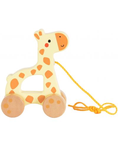 Jucărie de tracțiune din lemn Tooky Toy - Giraffe - 2