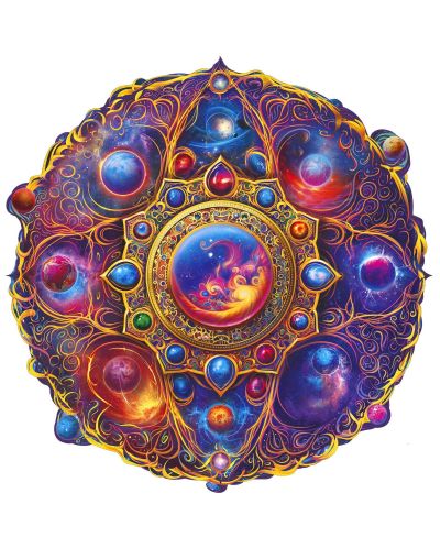 Puzzle din lemn Unidragon din 350 de piese - Mandala Vise cosmice (mărimea KS) - 1