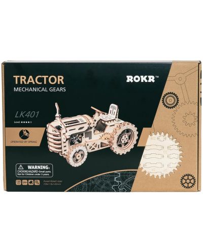 Puzzle 3D din lemn Robo Time din 135 de piese - Tractor - 3