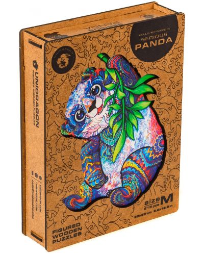 Puzzle din lemn Unidragon de 215 piese - Panda dragalasa (Marimea M) - 1