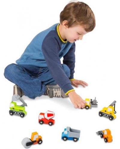 Jucării din lemn Melissa & Doug - Masini de constructii, 7 buc - 4