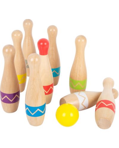 Bowling din lemn pentru copii Small Foot , cu 9 popice  - 1