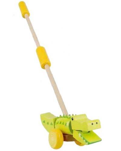 Jucărie de împins din lemn Orange Tree Toys - Jungle Animals, Crocodil - 1