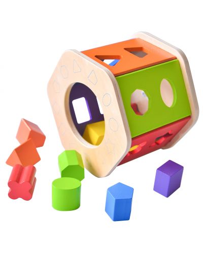 Jucărie din lemn Acool Toy - Sorter hexagonal cu ceas - 4
