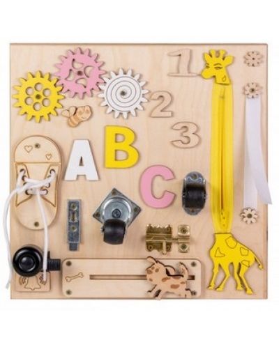 Jucărie Montessori din lemn Moni Toys - Cu girafă - 1