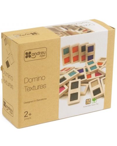 Joc de lemn Andreu toys - Domino senzorial pentru recunoastere tactila - 1