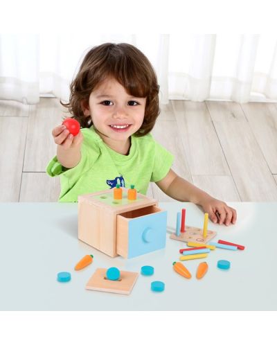 Cub de lemn 4 în 1 Tooky Toy - Montessori - 7