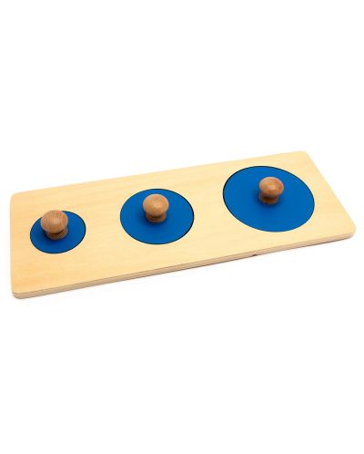 Puzzle din lemn cu cercuri albastre Smart Baby - 1