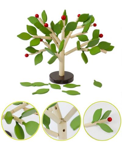 Smart Baby Puzzle 3D din lemn - Copac cu frunze de primăvară - 2