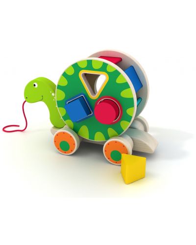 Jucărie din lemn Acool Toy - Turtle sorter cu roți - 2