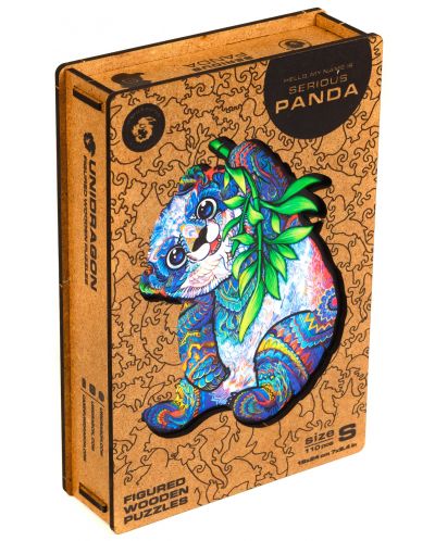 Puzzle din lemn Unidragon de 110 piese - Panda dragalasa  (marimea S) - 1