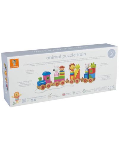 Orange Tree Toys - Puzzle și sortator de trenulețe, animale - 4