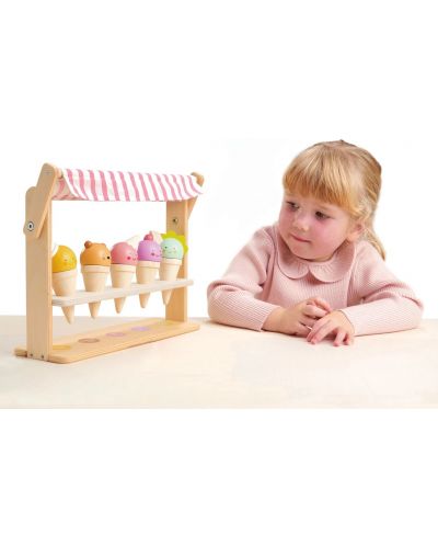 Jucărie din lemn Tender Leaf Toys - Stand de înghețată, zâmbete și conuri - 3