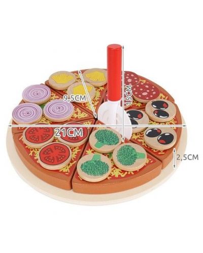 Set din lemn Kruzzel - Pizza cu accesorii - 6