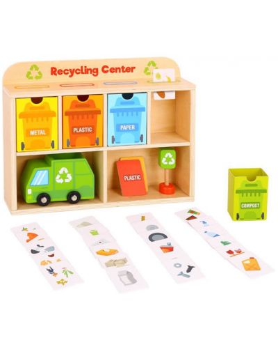 Set de joaca din lemn Tooky Toy - Centru de reciclare - 1