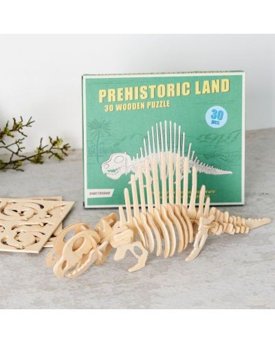 Puzzle 3D din lemn Rex London - Pamantul preistoric, Dimetrodon - 4