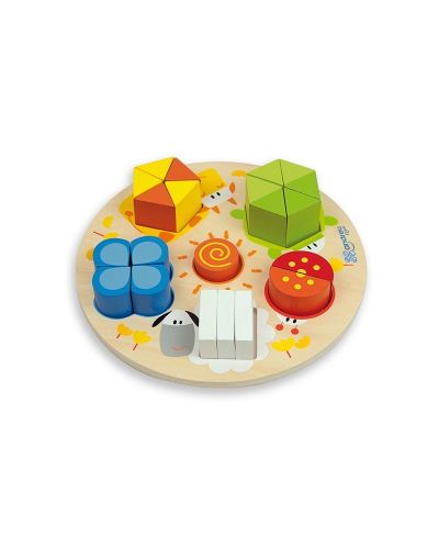 Puzzle din lemn  Andreu toys - Cifre, forme si culori - 1