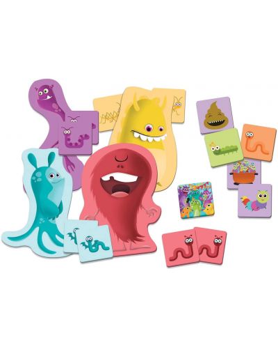 Puzzle pentru copii Educa de 40 de piese - Memo monstrii, joc de carti - 2