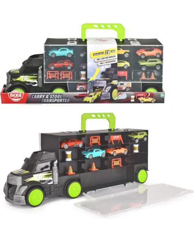 Jucarie pentru copii Dickie Toys - Camion pentru transport, cu 4 masini - 6