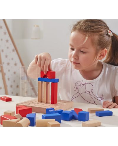 Joc pentru copii cu blocuri de lemn Viga - Compoziții de construcție 3D - 3