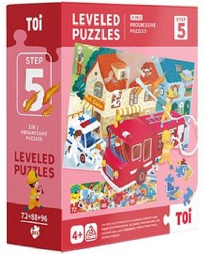 Puzzle progresiv pentru copii Toi World – 3 in1, nivel 5 - 2