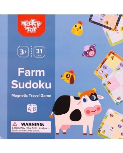 Joc magnetic Tooky Toy - Farm sudoku, ferma - 1